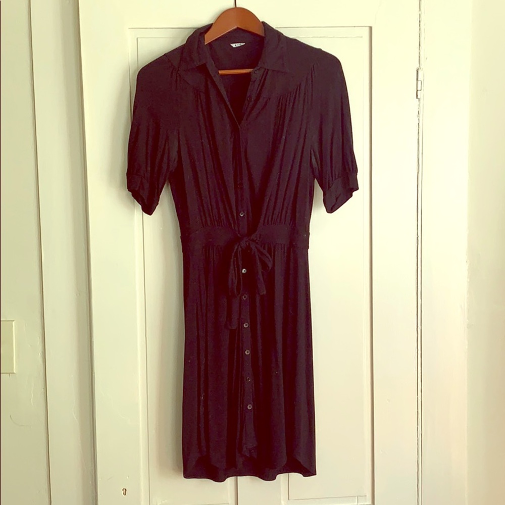 Three Dot Black, Button Down Jersey Dress